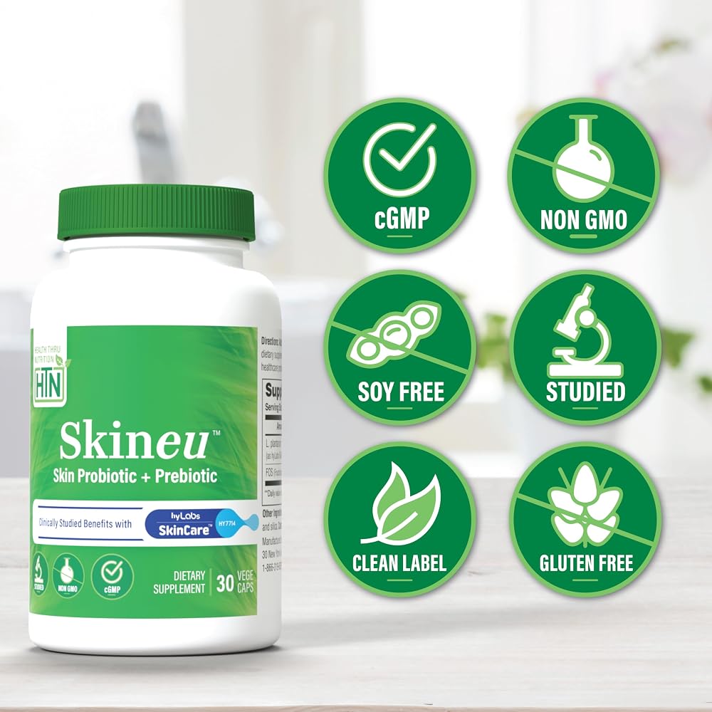 Health Thru Nutrition Skineu Probiotic + Prebiotic - 30 Vegetarian Capsules - image 6