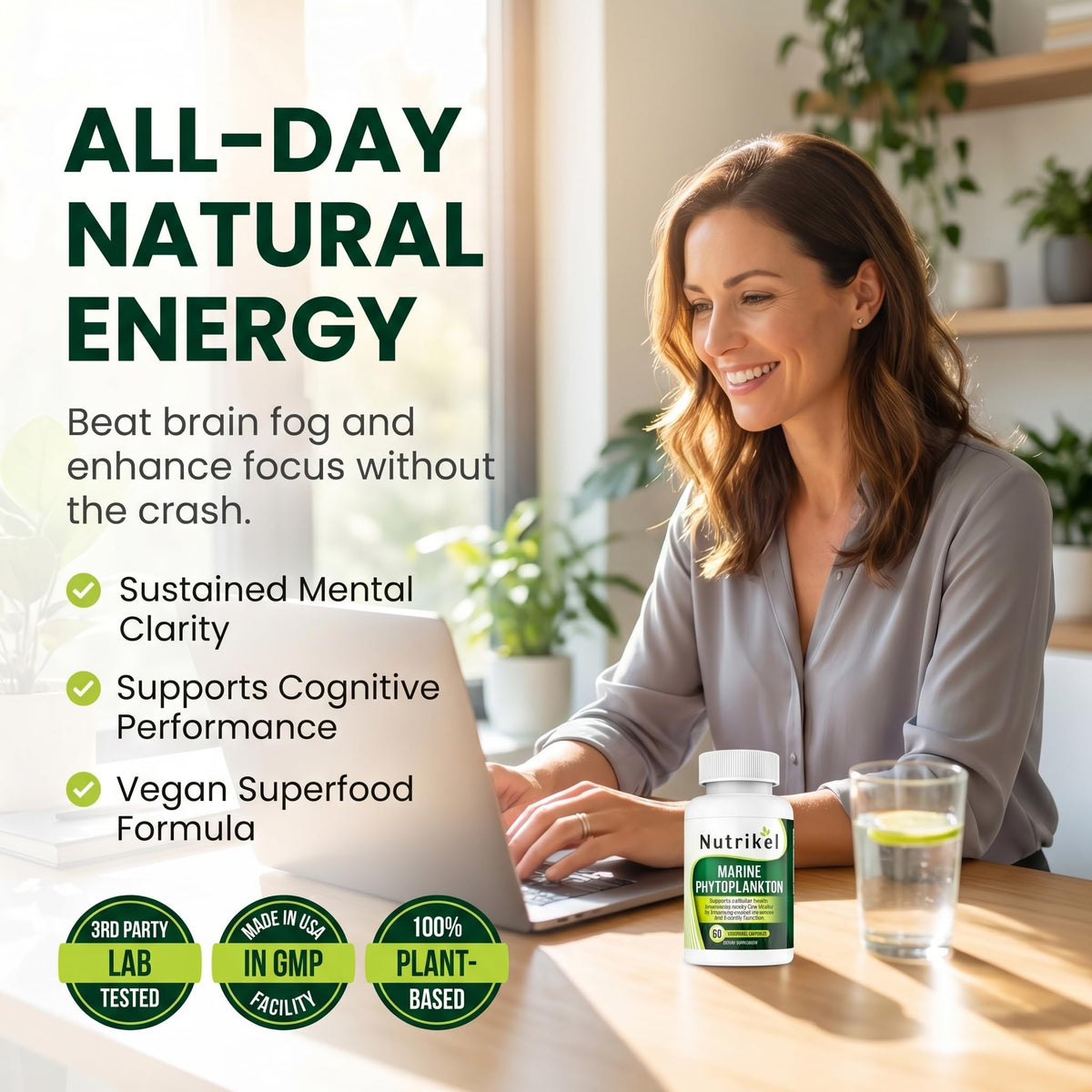 Natural Curves Marine Phytoplankton Omega 3 Algae Capsules - 60 Capsules - image 5