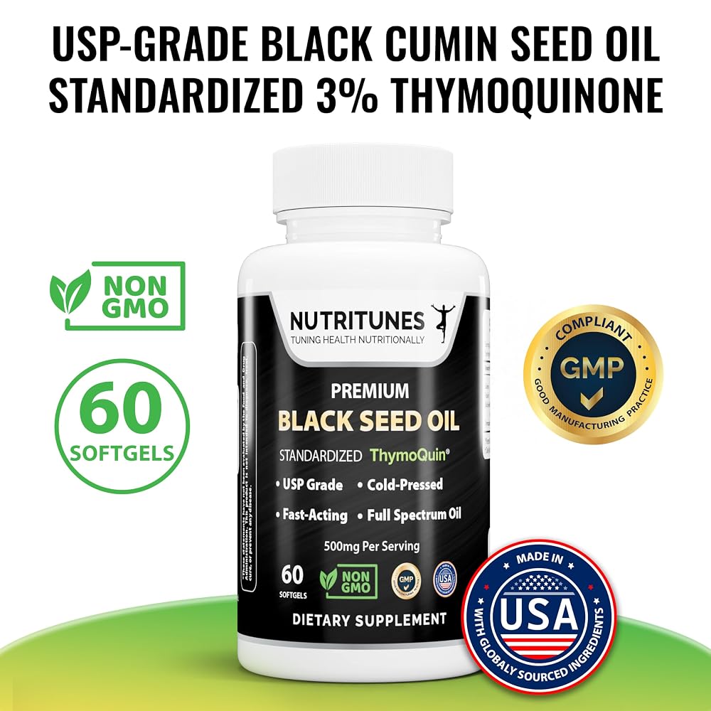 Nutritunes Black Seed Oil ThymoQuin - 60 Softgels - image 3