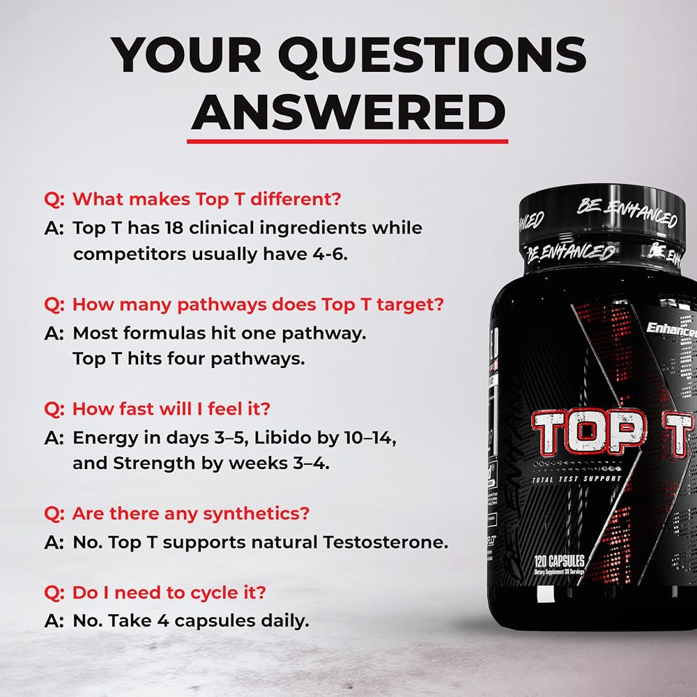 Enhanced Labs Top T Testosterone Booster - 120 Capsules - image 8