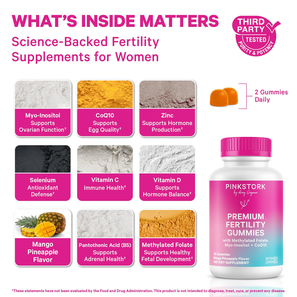Pink Stork Fertility Gummies for Women - 60 Count - image 2