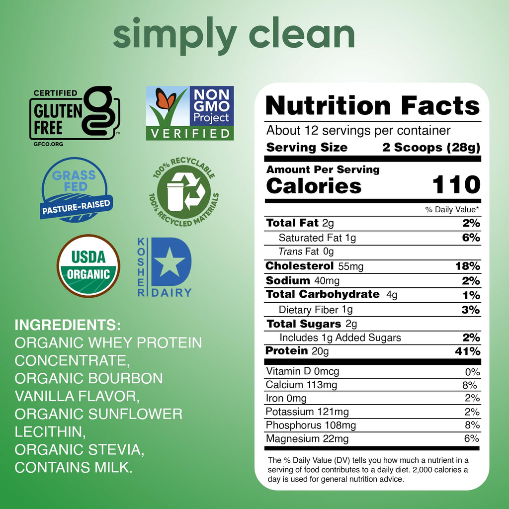 Simply Tera's Organic Whey Protein Powder Bourbon Vanilla - 12 Oz - image 2