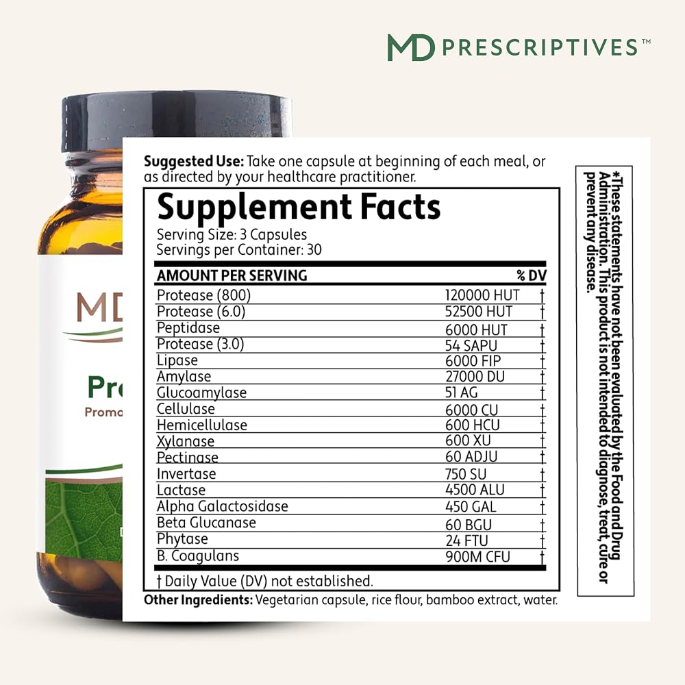 MD Prescriptives ProbioZyme Vegetarian Digestive Enzymes - 90 Capsules - image 2