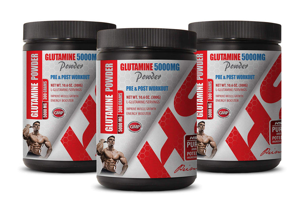 Healthy Supplements LLC L-Glutamine Powder 5000mg - 3 Cans