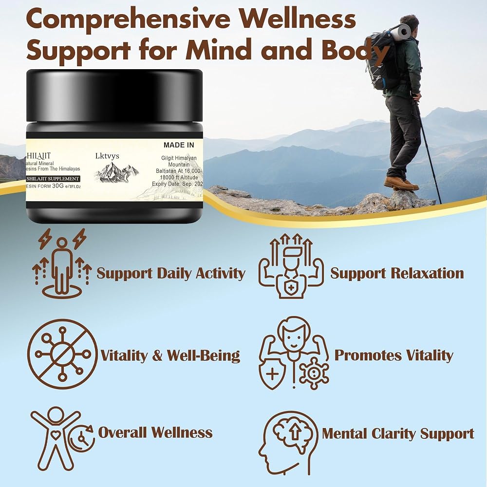 Lktvys Himalayan Shilajit Resin 500 mg - 30 g Jar - image 3