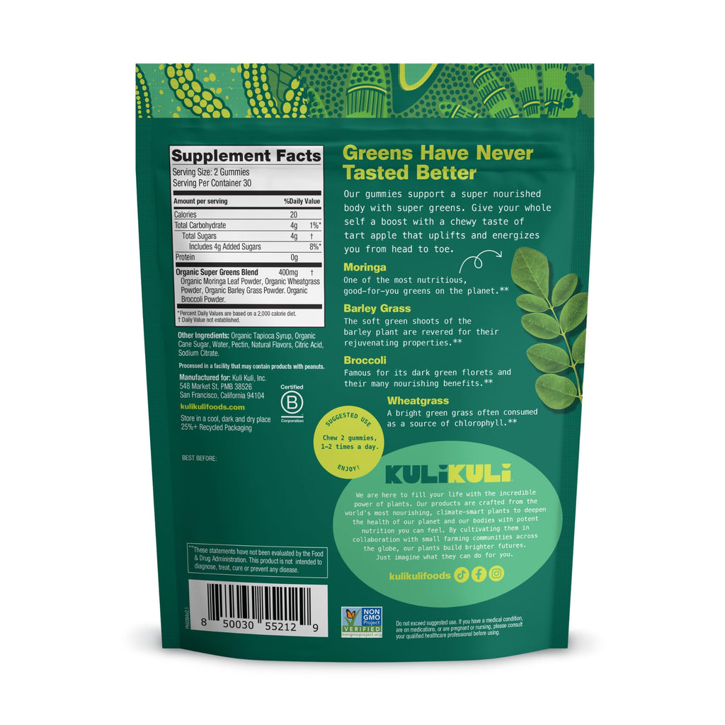 Kuli Kuli Moringa Gummies - Caffeine-Free Energy Supplements