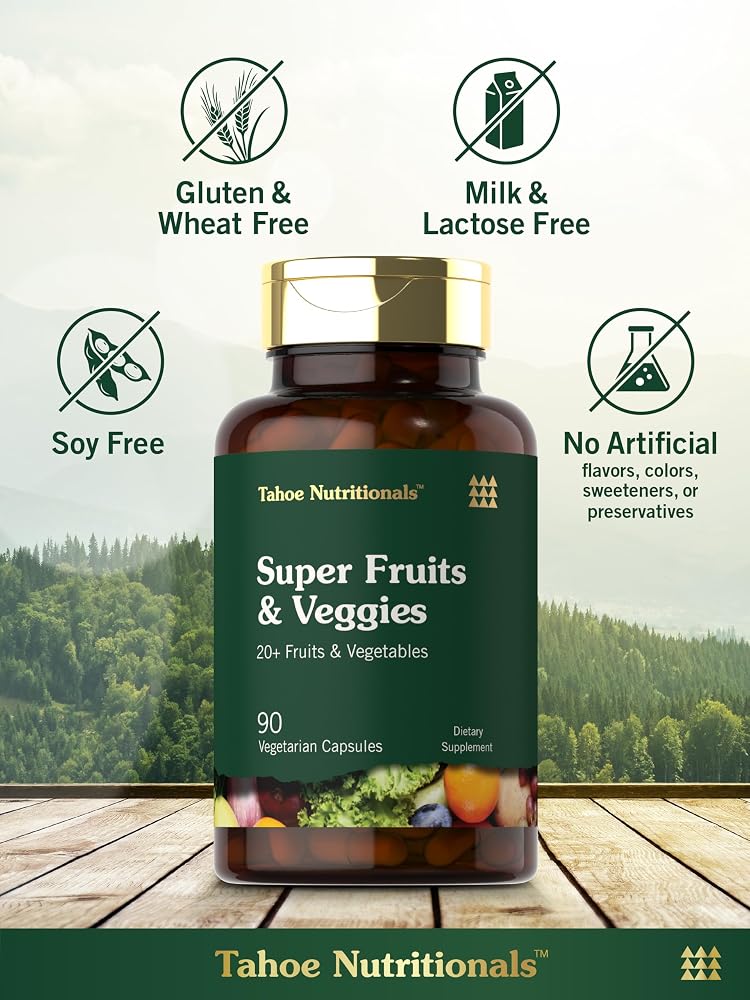 Tahoe Nutritionals Super Fruits and Veggies - 90 Vegetarian Capsules - image 5