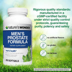 Nature's Wonder Men's Prostate Formula with Saw Palmetto - 200 Softgels - image 4