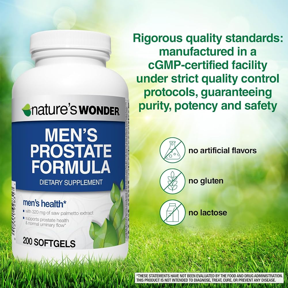 Nature's Wonder Men's Prostate Formula with Saw Palmetto - 200 Softgels - image 4