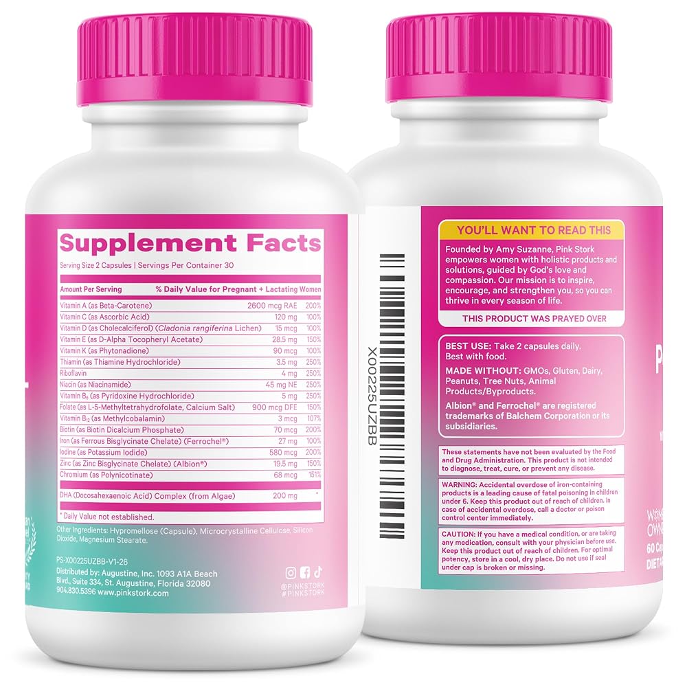 Pink Stork Total Postnatal + DHA with Iron - 180 Capsules - image 9