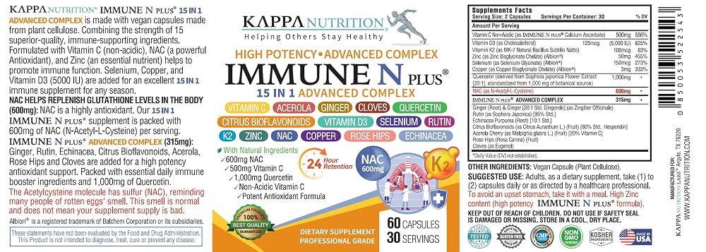 KAPPA NUTRITION Immune N Plus 15 in 1 Complex - 60 Capsules - image 7