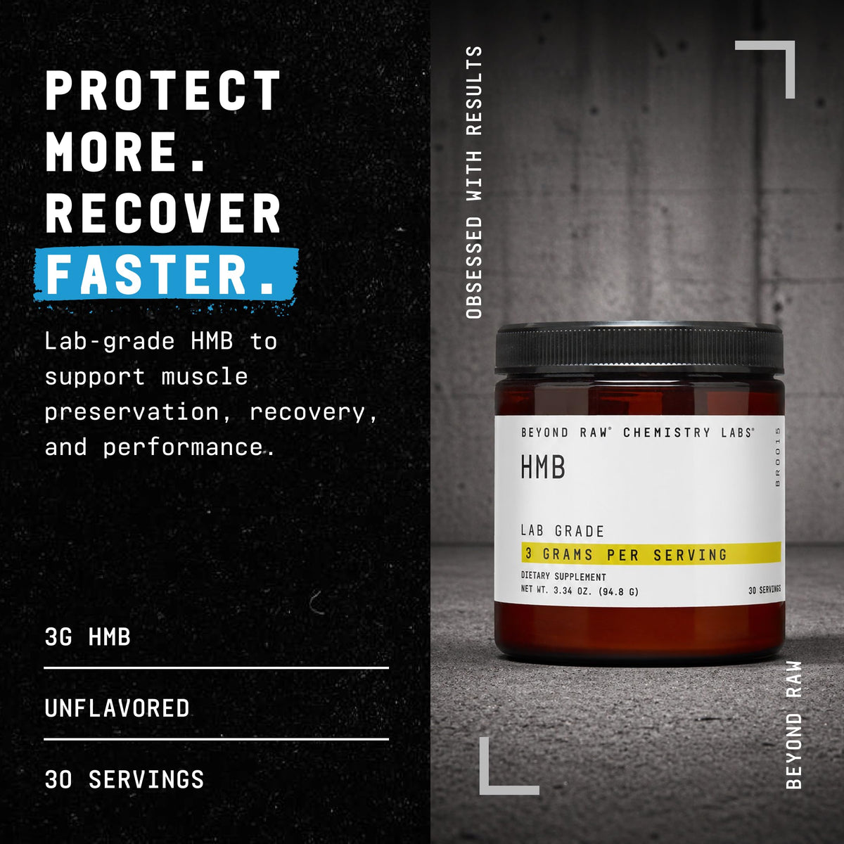 BEYOND RAW Chemistry Labs HMB Powder - 30 Servings - image 2