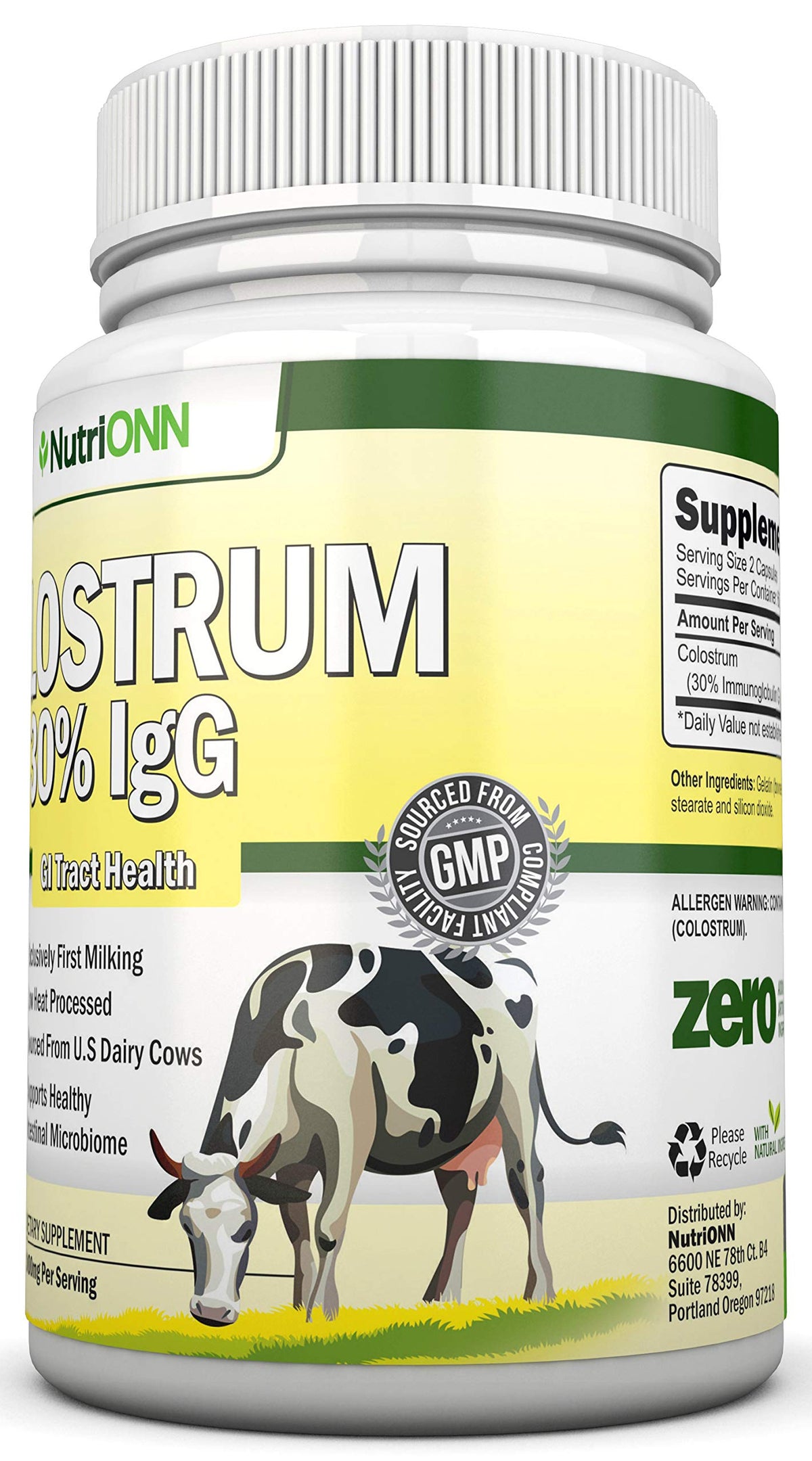 NutriONN Colostrum 1000mg 30% IgG Immune Support - 120 Capsules - image 5