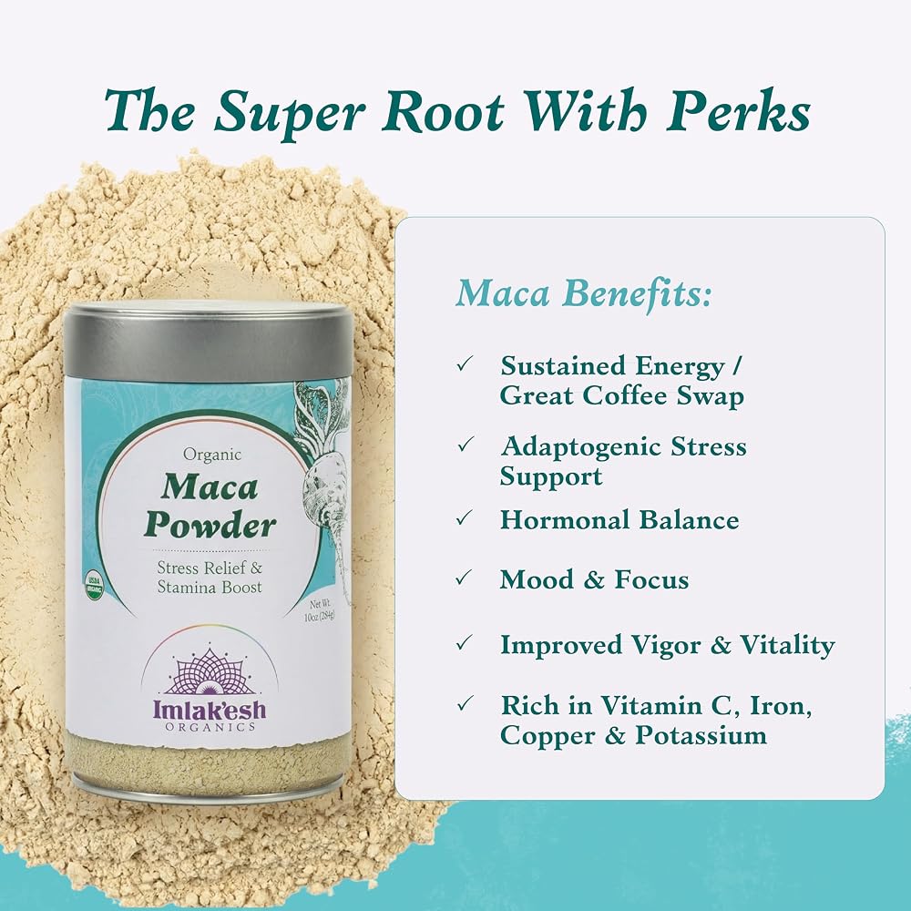 Imlak'esh Organics Maca Root Powder Energy & Hormone Balance - 10oz - image 4