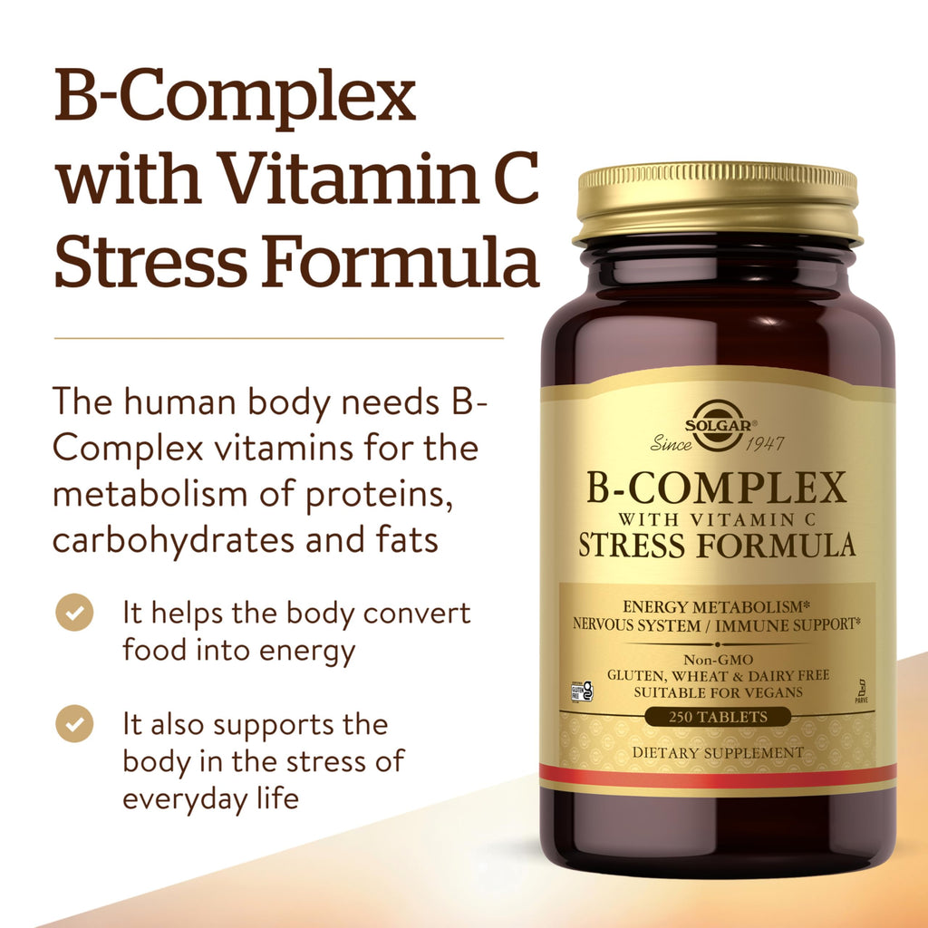 Solgar B-Complex with Vitamin C Stress Formula Tablets