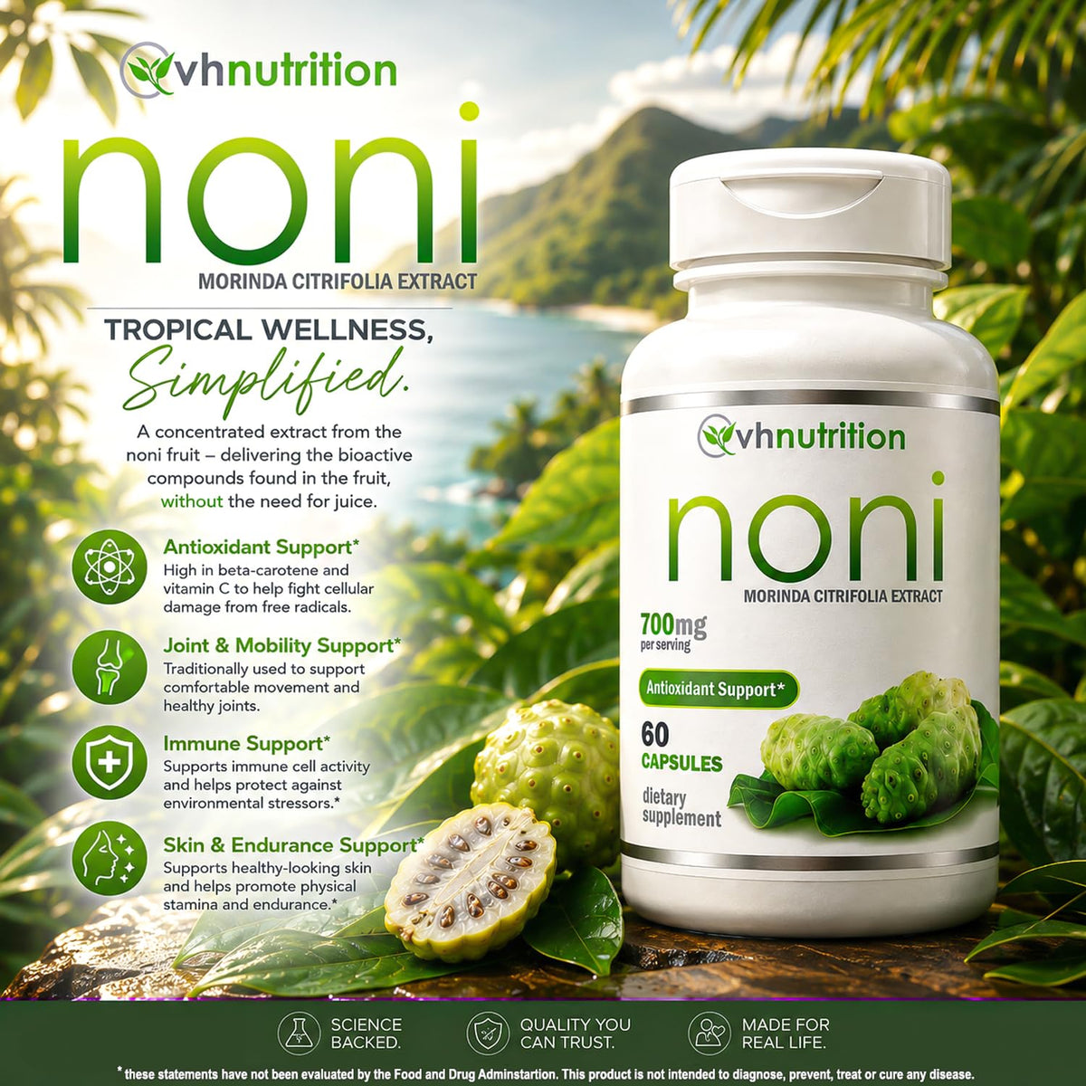 VH Nutrition NONI 700mg Antioxidant Supplement - 60 Capsules - image 2