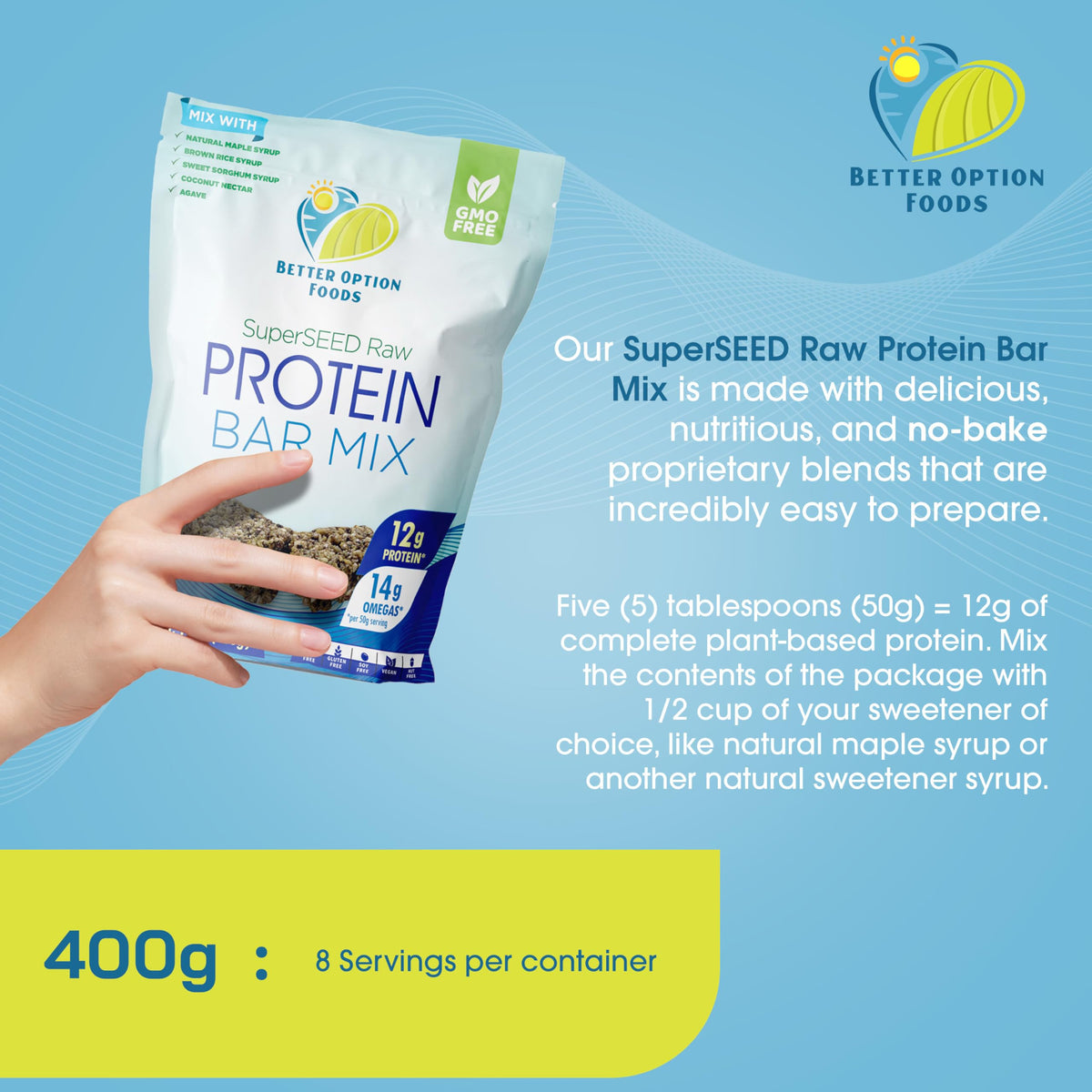 Better Option Foods Raw Protein Bar Mix with Hemp Seeds - 10 oz - image 4