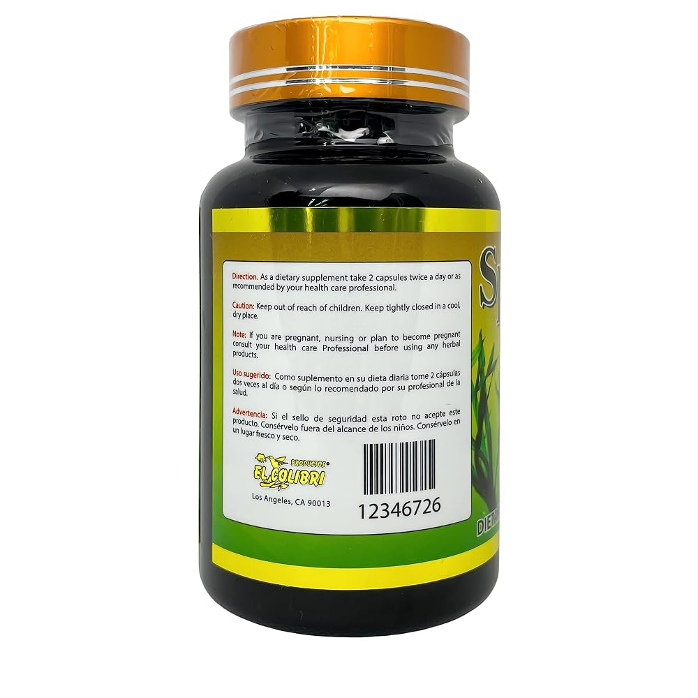 Productos El Colibri Spirulina 100% Natural - 90 Capsules - image 2