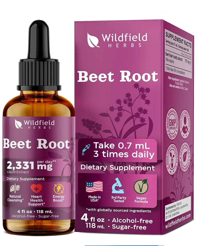 WILDFIELD HERBS Beet Root Liquid Extract Drops Circulation Support - 4 Fl Oz