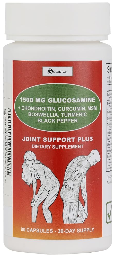 GLADTON Glucosamine Chondroitin MSM Turmeric Joint Support - 90 Capsules
