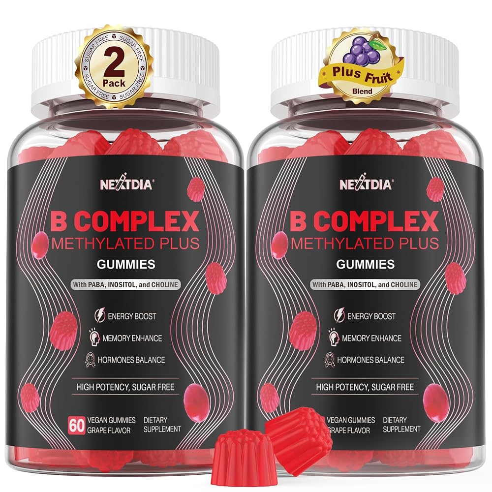Nextdia B Complex Gummies for Men & Women, Methylated - 120 Count