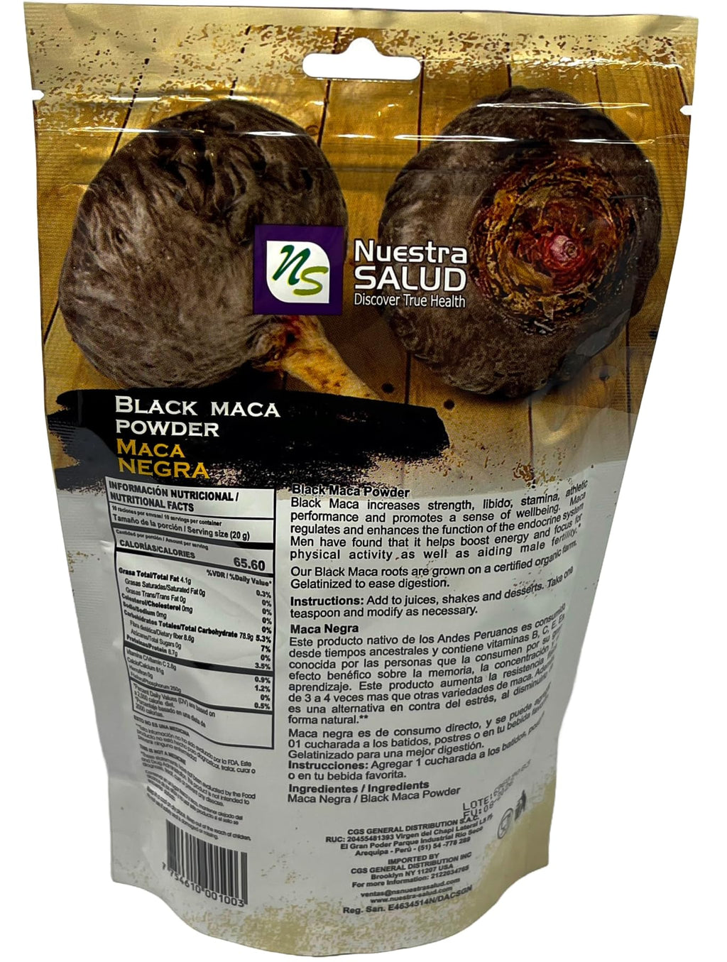Nuestra NS Salud Black Maca Powder - 200g - image 4