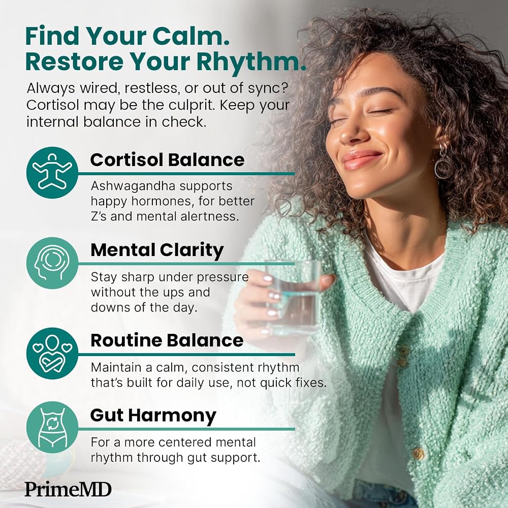 PrimeMD 5-in-1 Cortisol Supplement with Ashwagandha for Mood