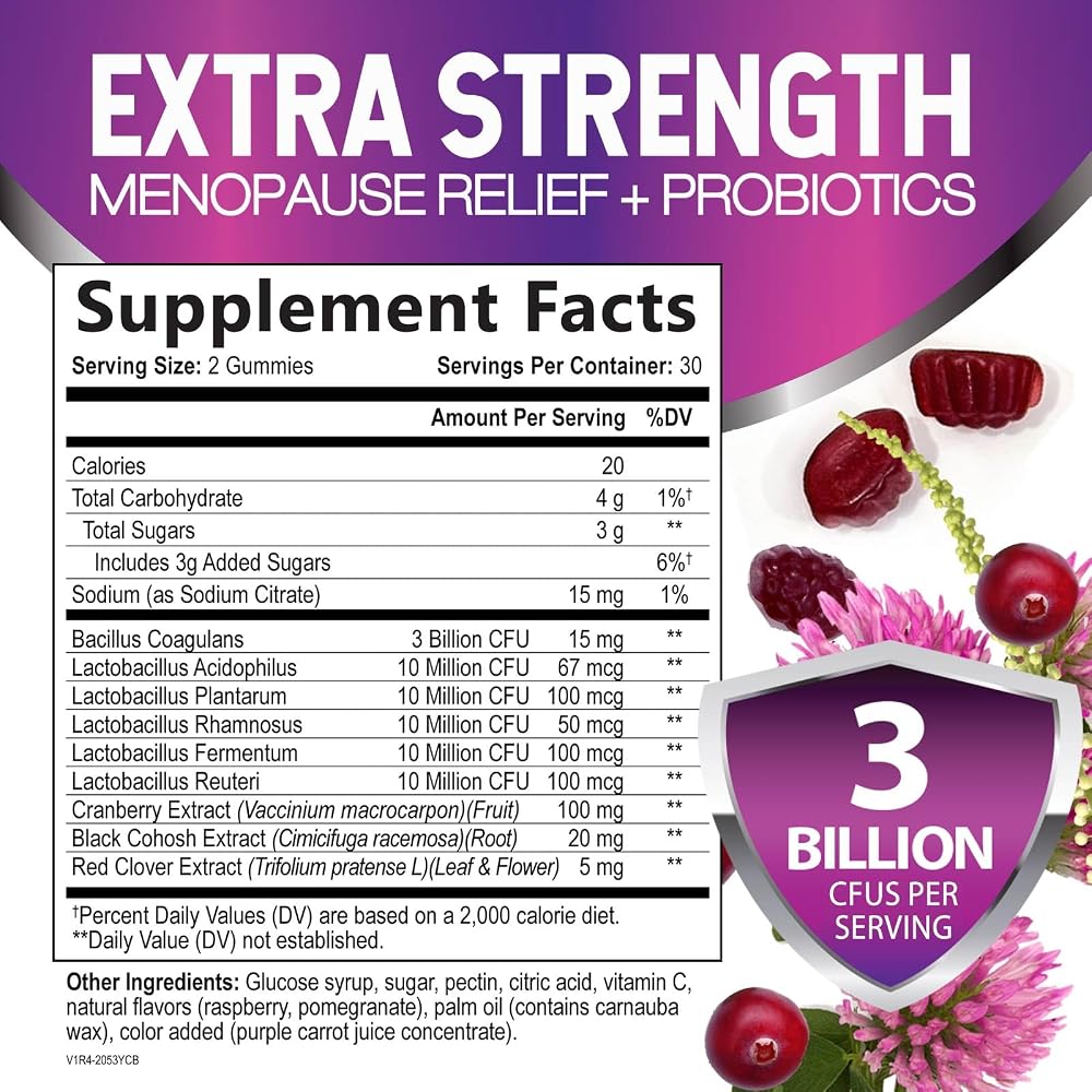 Nature's Nutrition Menopause Probiotic Gummies for Women - 60 Gummies - image 2