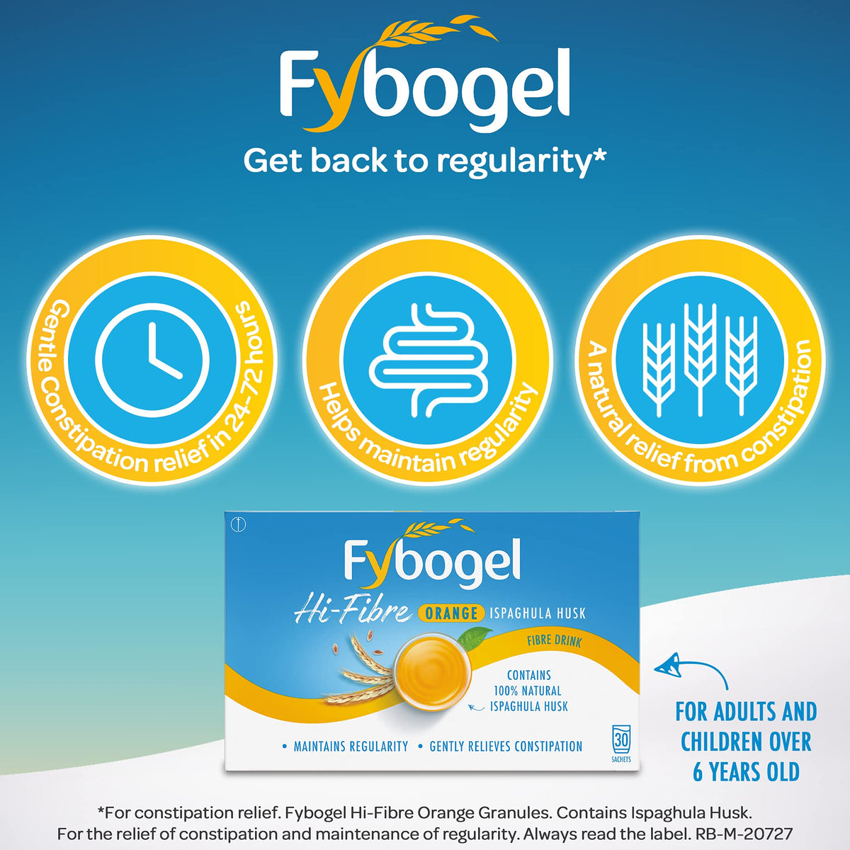 Fybogel Hi Fibre Orange Flavour Sachets - 30 Count - image 2