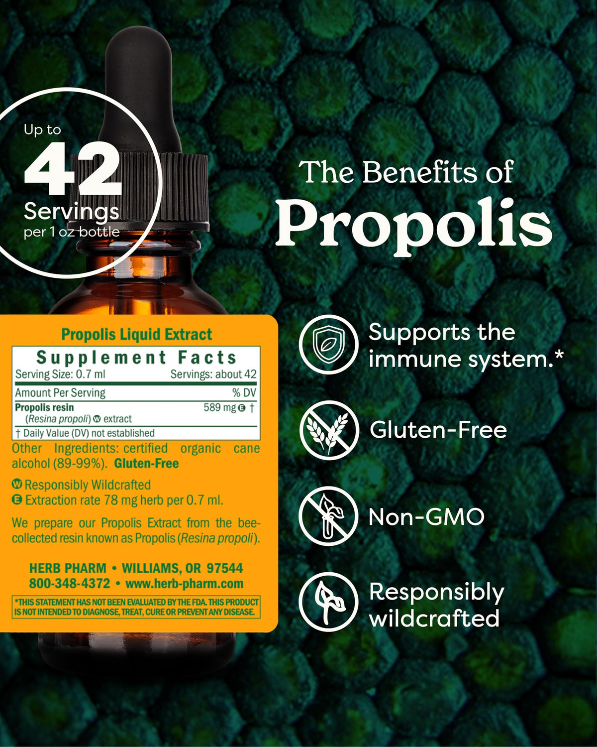 Herb Pharm Propolis Liquid Extract Immune Support - 1 oz - image 2