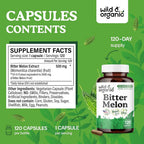 Wild & Organic Bitter Melon Capsules 500 mg - Digestive Support