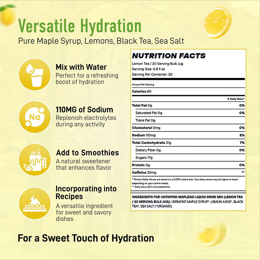 Untapped Lemon Tea Mapleaid Electrolyte Drink - 16 fl oz - image 5