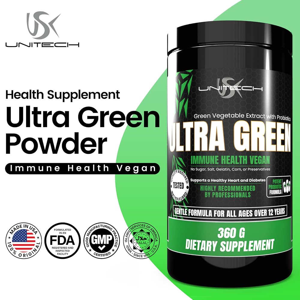 USK Ultra Green Powder Probiotic Digestive Support - 16 Oz - image 2