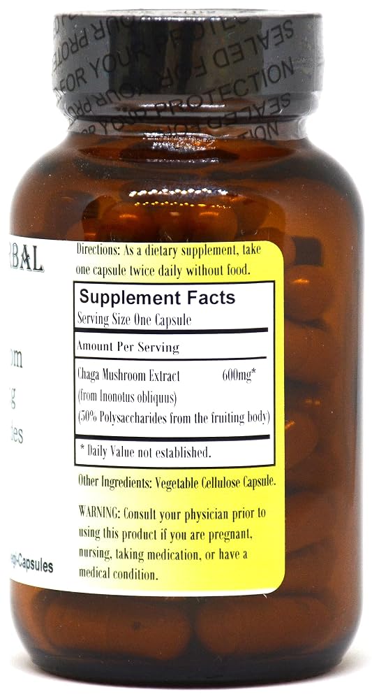 Barlowe's Herbal Elixirs Chaga Mushroom Extract - 60 Capsules - image 2