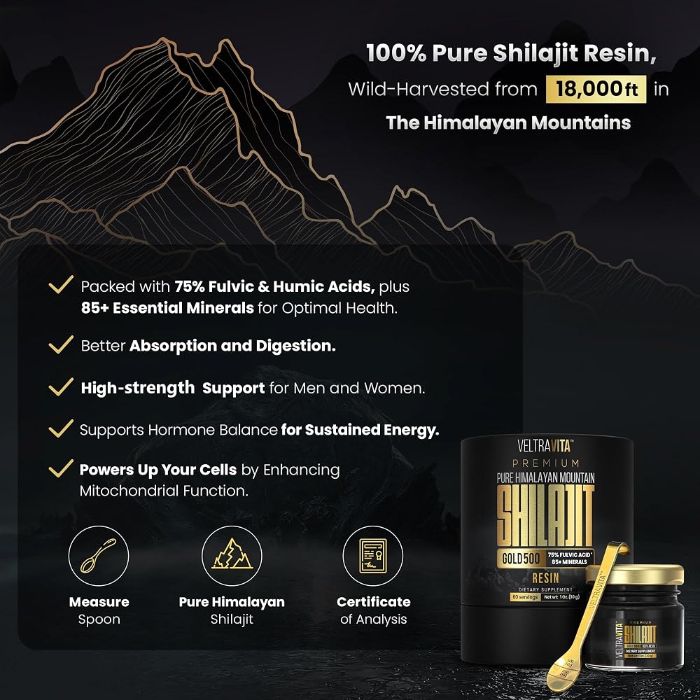 VeltraVita 100% Pure Himalayan Shilajit Resin Gold Grade - 30g - image 4