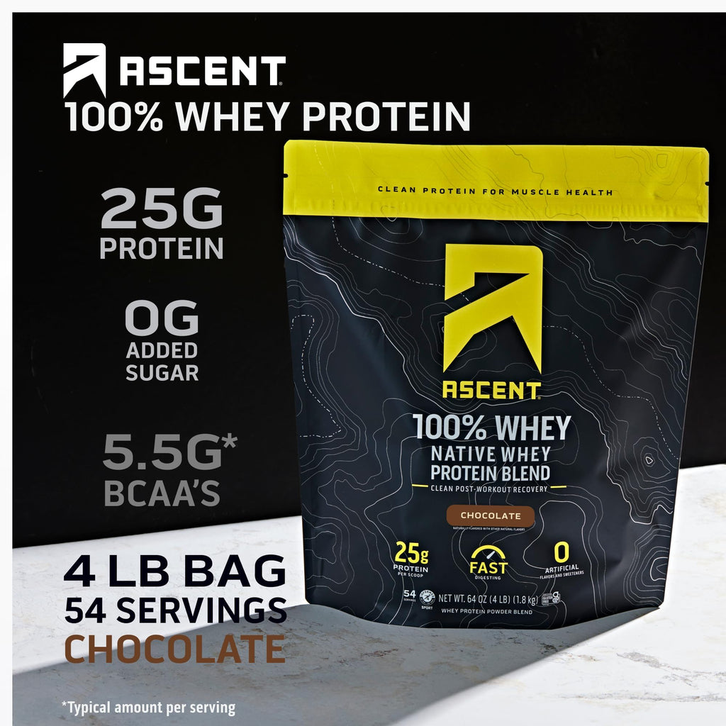 Ascent Whey Protein Powder - Post Workout Whey Protein Isolate