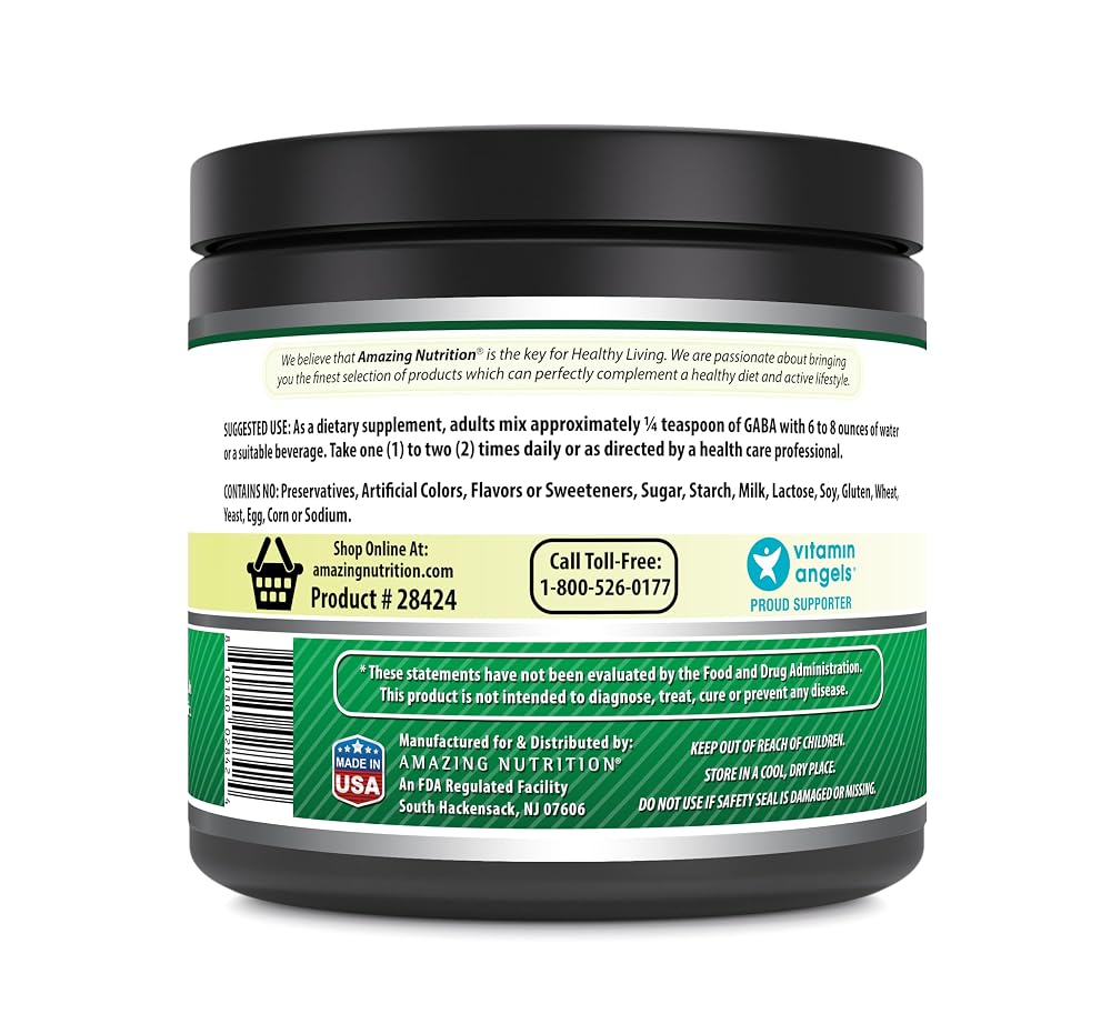 Amazing Nutrition GABA 500 Grams Powder - 667 Servings - image 3