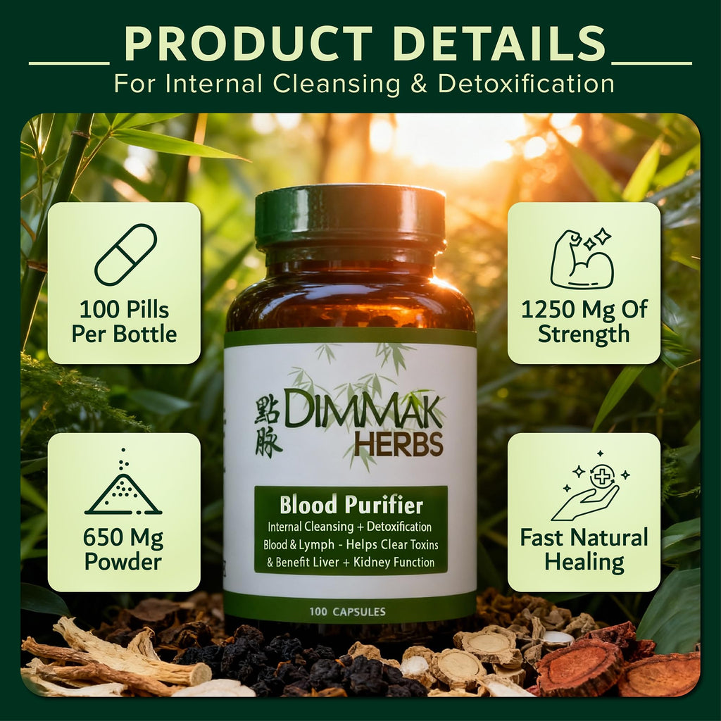 Dimmak Herbs Blood Purifier & Lymphatic Cleanse - 100 Capsules - image 3