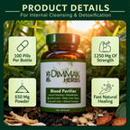 Dimmak Herbs Blood Purifier & Lymphatic Cleanse - 100 Capsules - image 3