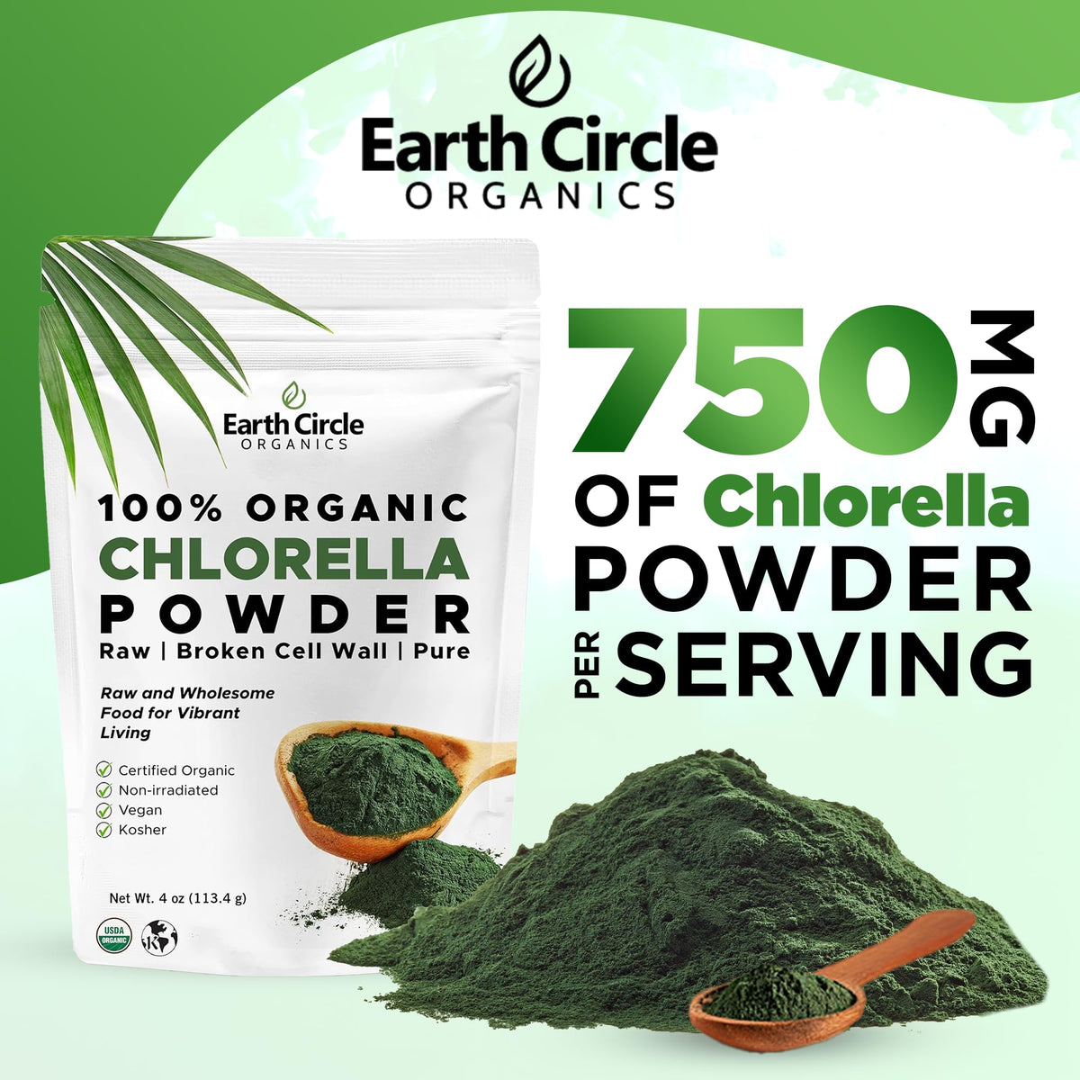 Earth Circle Organics Organic Chlorella Powder - 4 Ounce - image 4