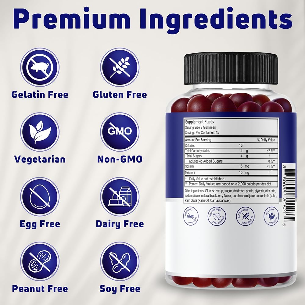 NUELATION Melatonin 10 mg Gummies for Sleep Support - 90 Count - image 5