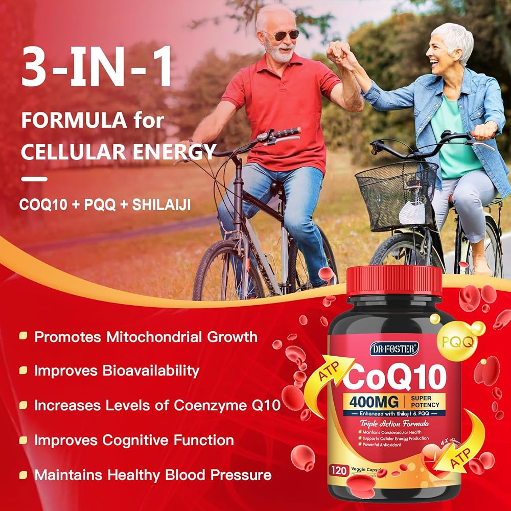 DRFOSTER CoQ10 400mg with PQQ and Shilajit - 120 Vegetarian Capsules - image 3