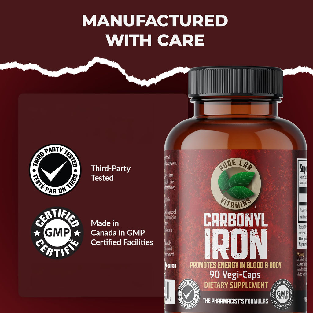 Pure Lab Vitamins Carbonyl Iron - 90 Vegetarian Capsules - image 7