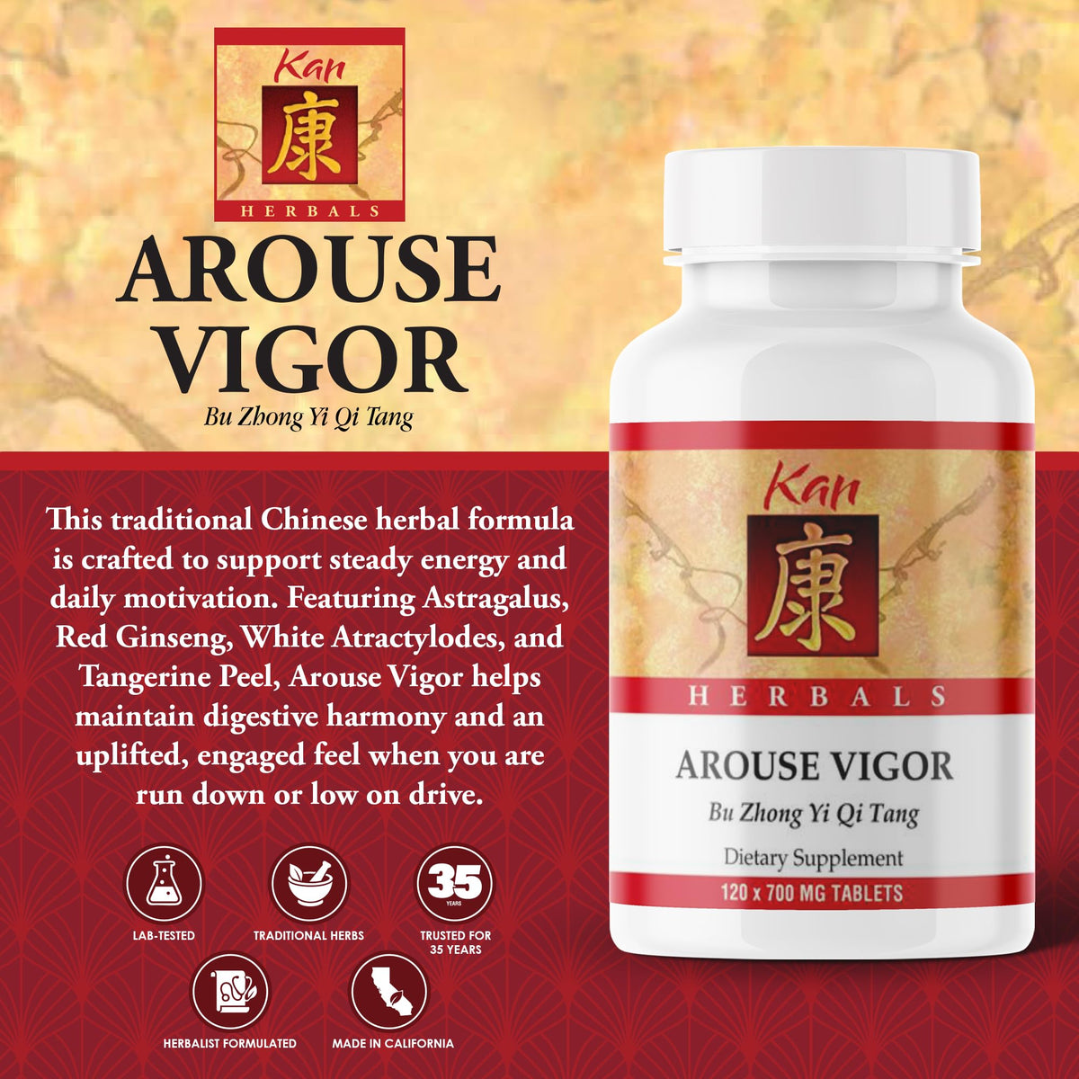 Kan Herb Arouse Vigor Traditional Herbal Formula - 120 Tablets - image 2