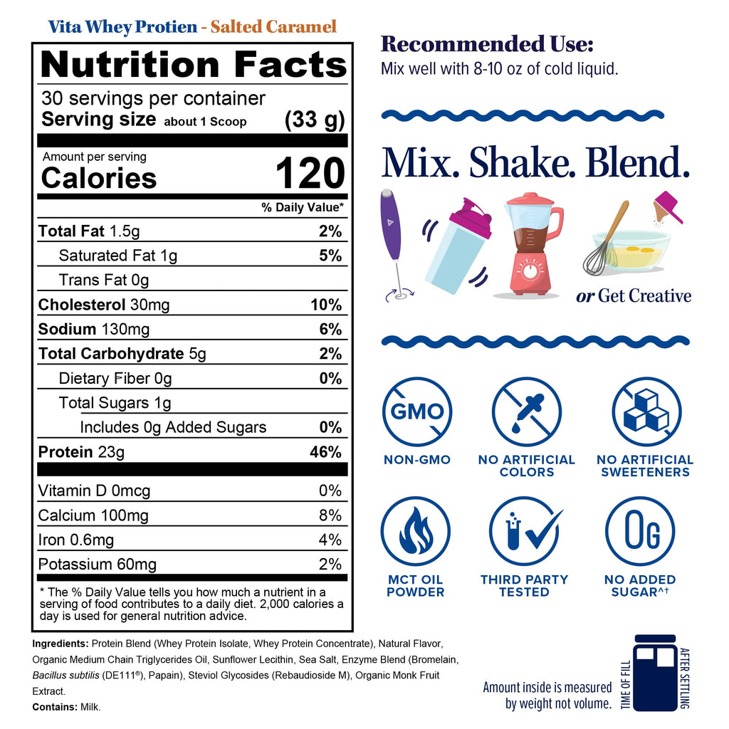 Vitauthority Whey Protein Powder for Women Salted Caramel - 30 Servings - image 6