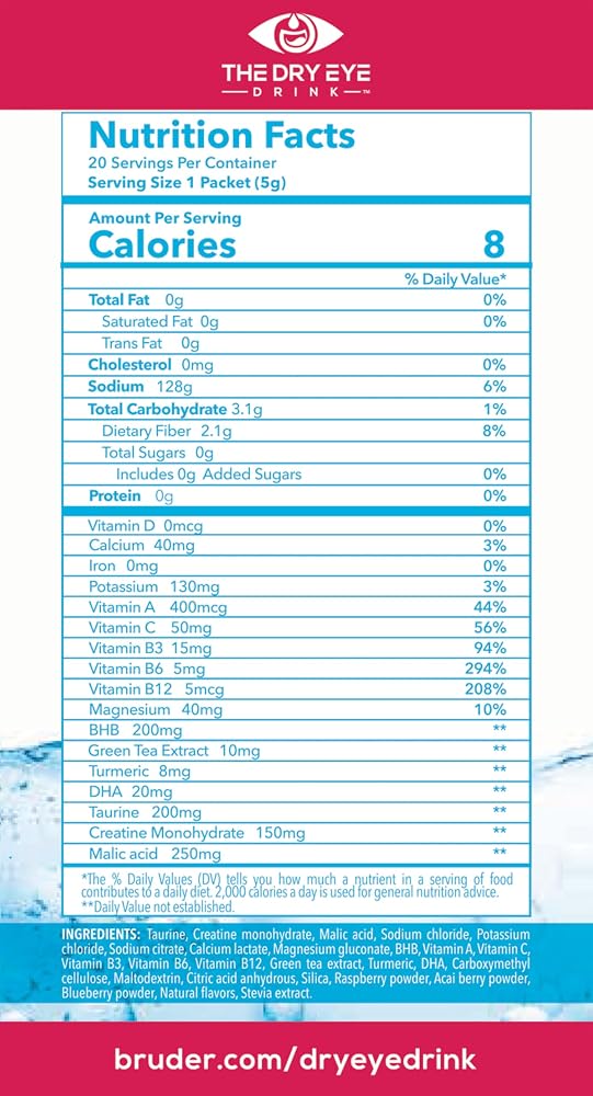 The Dry Eye Drink Mixed Berry Electrolyte Powder - 20 Packets - image 5