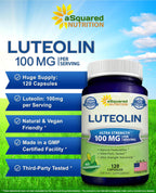 aSquared Nutrition Luteolin 100mg Brain & Memory Support - 120 Capsules - image 8