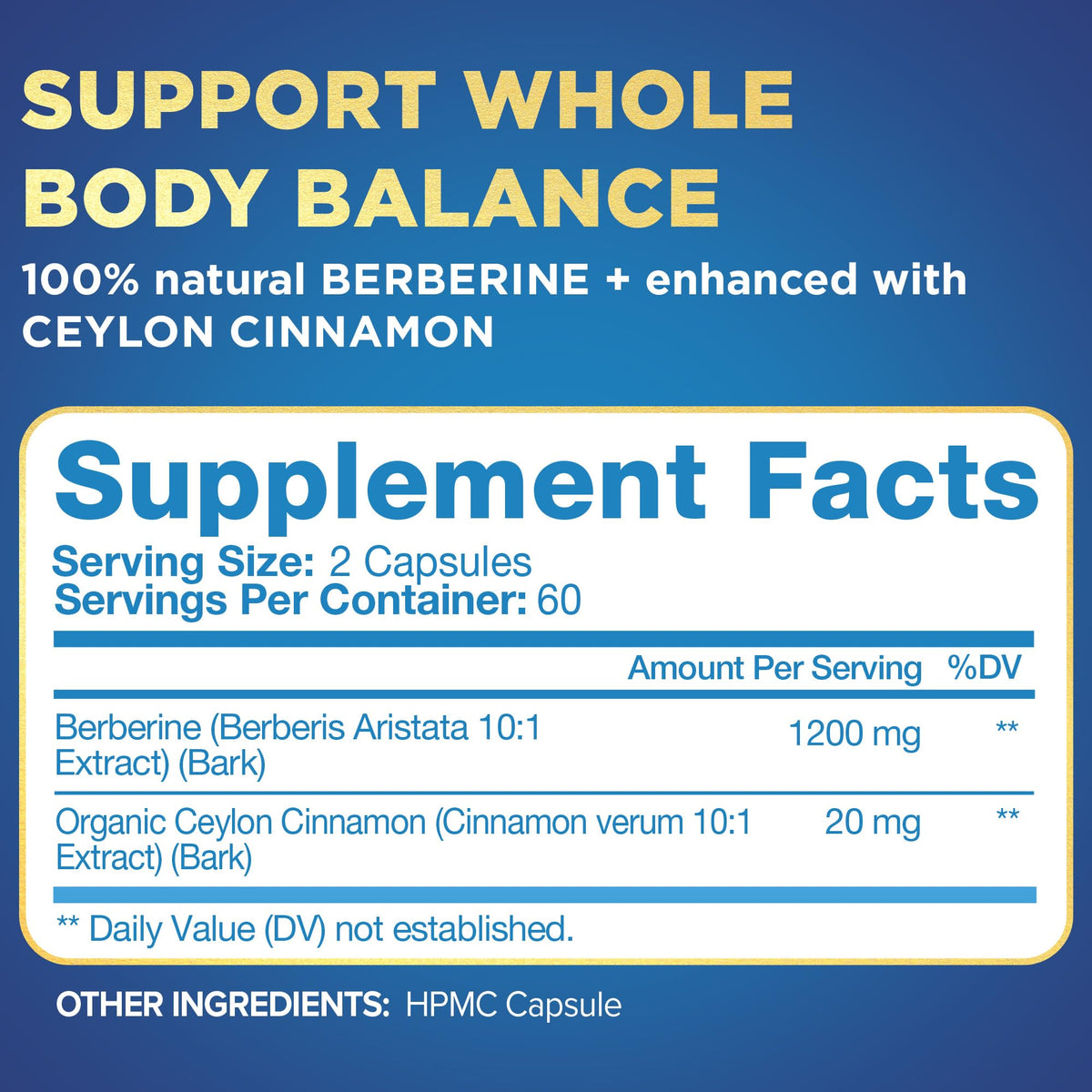 Nutrivein Berberine HCL 1200 mg - 120 Capsules - image 2