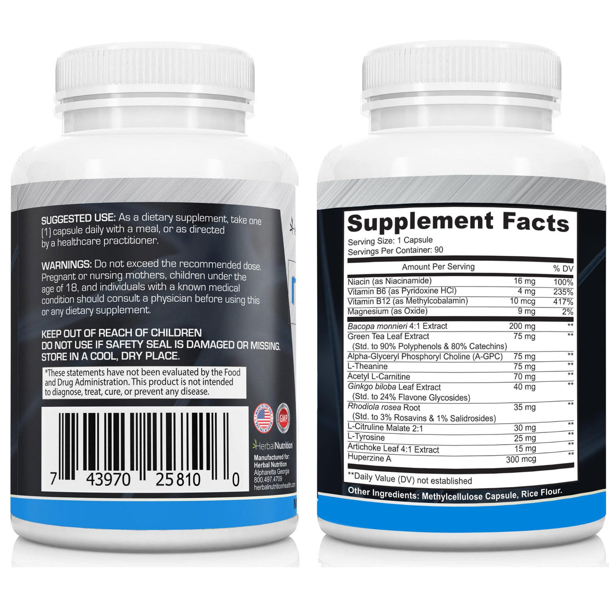 Herbal Nutrition NeuroShield Brain & Memory Supplement