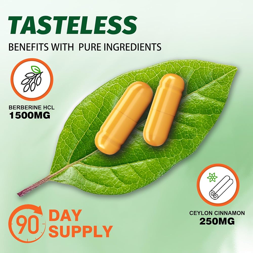 Manewu Berberine HCl 1500mg with Ceylon Cinnamon - 180 Capsules - image 2